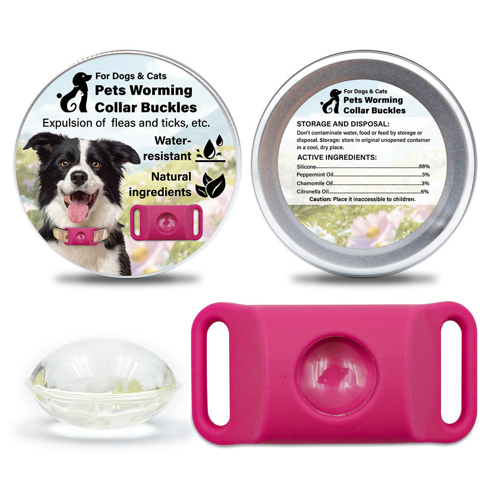 Pet Cat Dog Flea and Tick Prevention Silicone Collar with Insect Repellent Tag, Anti-Flea and Anti-Tick