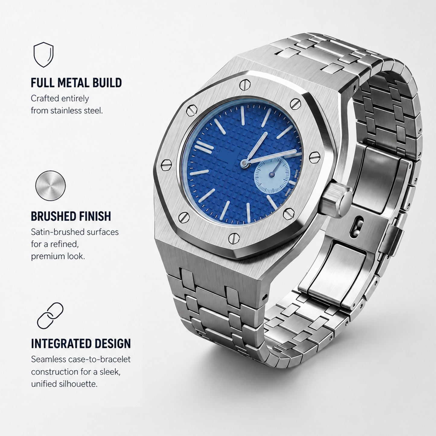 Stainless Steel Modified Case with Royal Pop Metal Modified Case and Strap