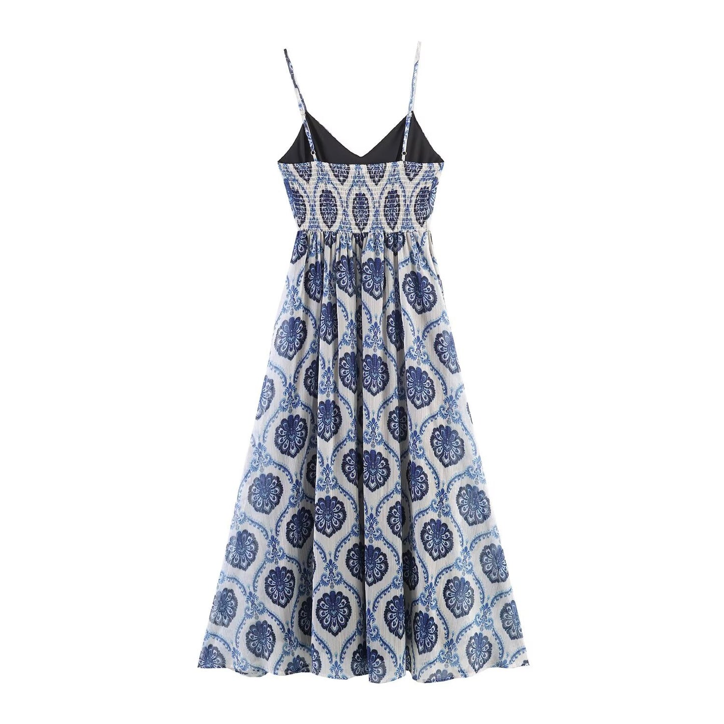 French holiday style loose strap chiffon dress