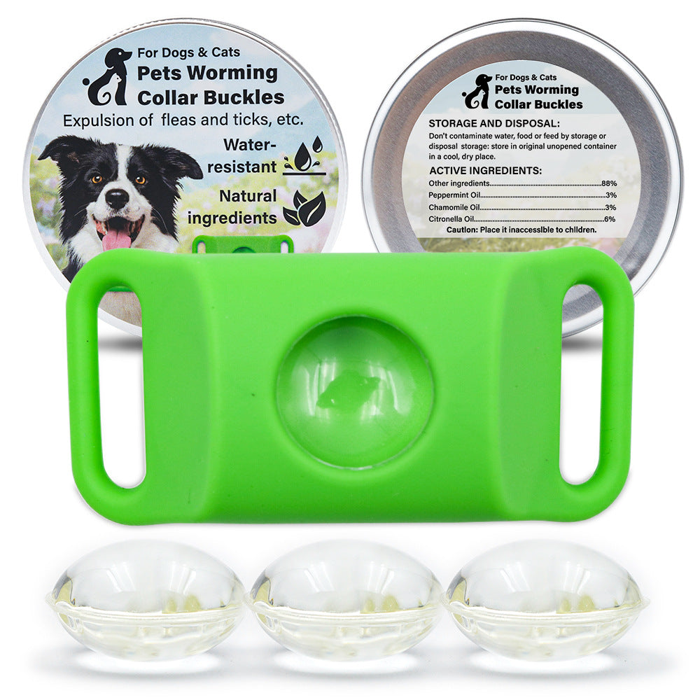 Pet Cat Dog Flea and Tick Prevention Silicone Collar with Insect Repellent Tag, Anti-Flea and Anti-Tick