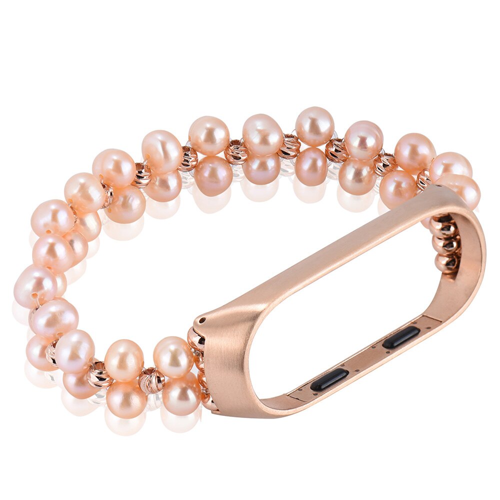 Pearl Wristband Chain Mi Band Strap For Xiaomi 3 4 Bead String Wrist Strap Wrist Miband Replacement Part for Millet 3 4 Bracelet