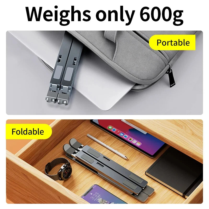 N8 Laptop Stand Adjustable Aluminum Desktop Cooling Pad for Macbook Notebook Bracket Support Foldable Portable Laptop Holder
