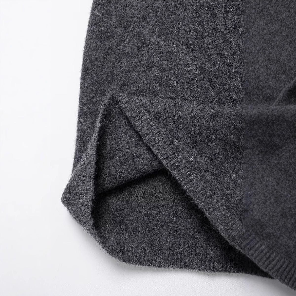 European and American winter new style low neck short sleeved gray knitted slim fit dress for women