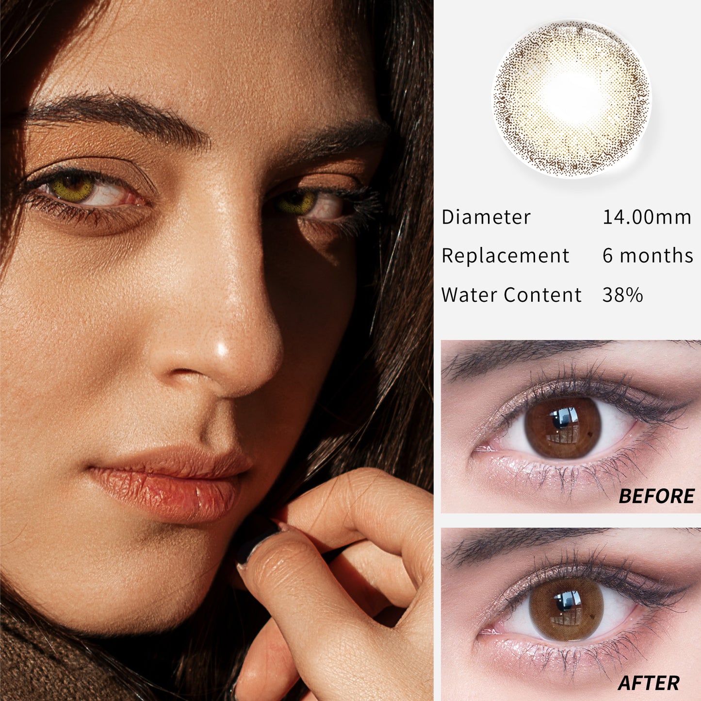 1Pcs CE Certificate Eyes Beautiful Pupil Colorful Girl Cosplay Contact Lenses Nebula Brown