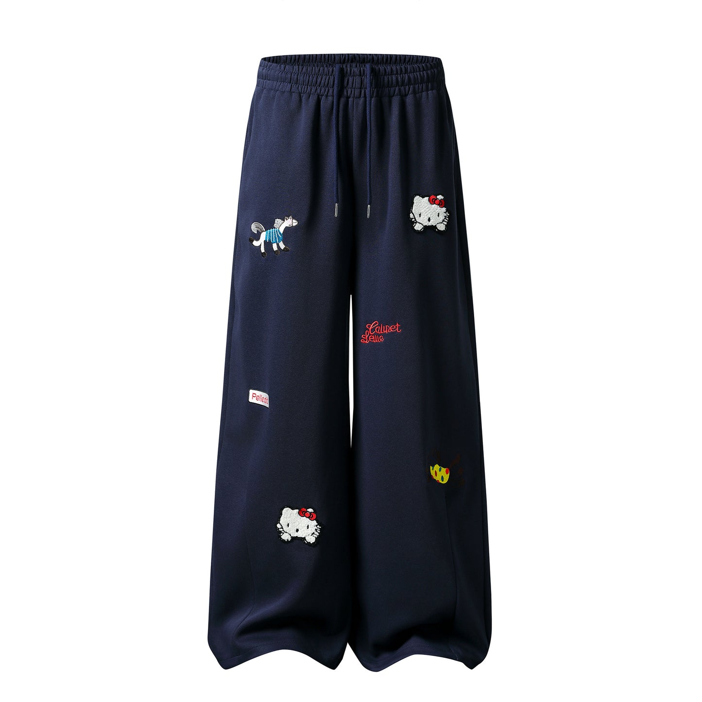 Loose Personality Street Style Sweatpants Cargo Stripe Wide Leg Long Pants for Women