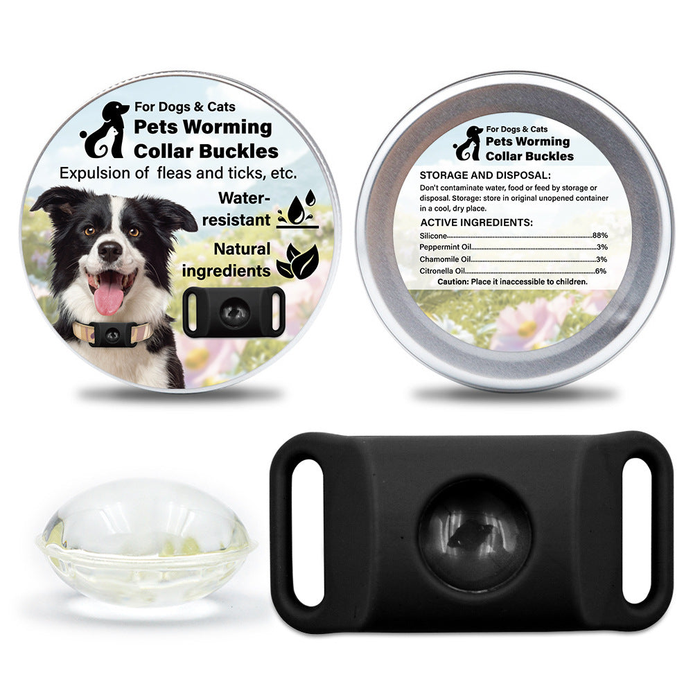 Pet Cat Dog Flea and Tick Prevention Silicone Collar with Insect Repellent Tag, Anti-Flea and Anti-Tick