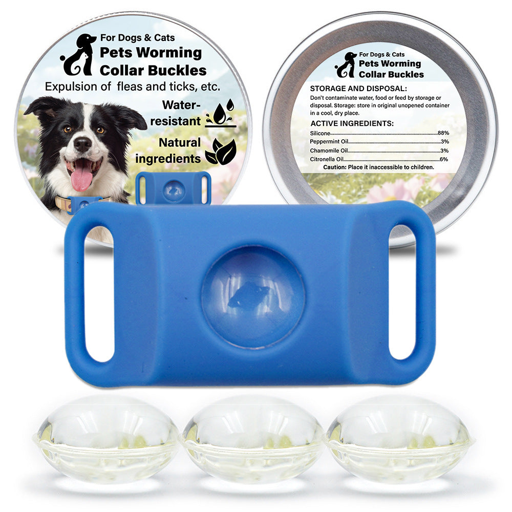 Pet Cat Dog Flea and Tick Prevention Silicone Collar with Insect Repellent Tag, Anti-Flea and Anti-Tick