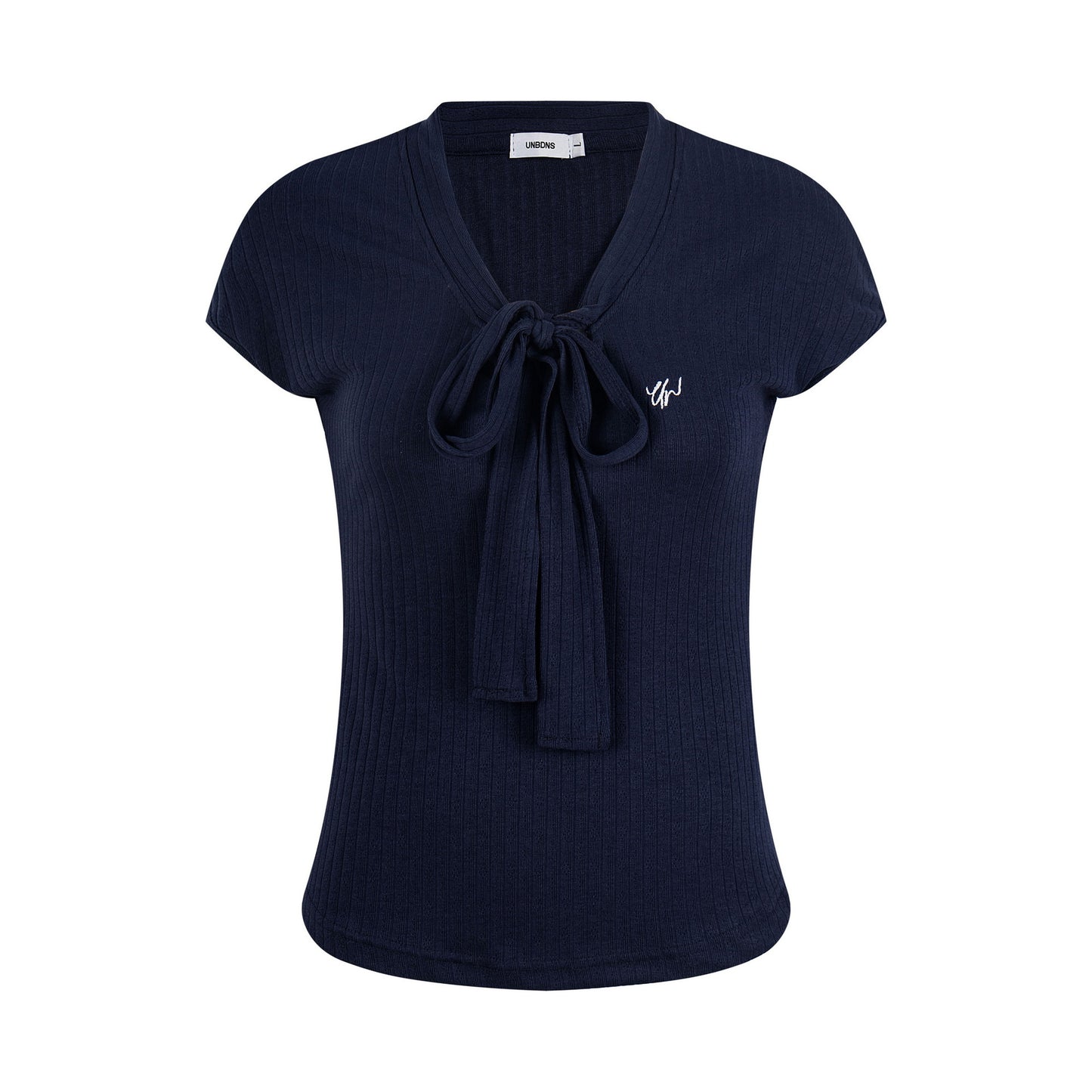 Women's Butterfly Knot Slim Fit V-Neck Casual Short Sleeve Top