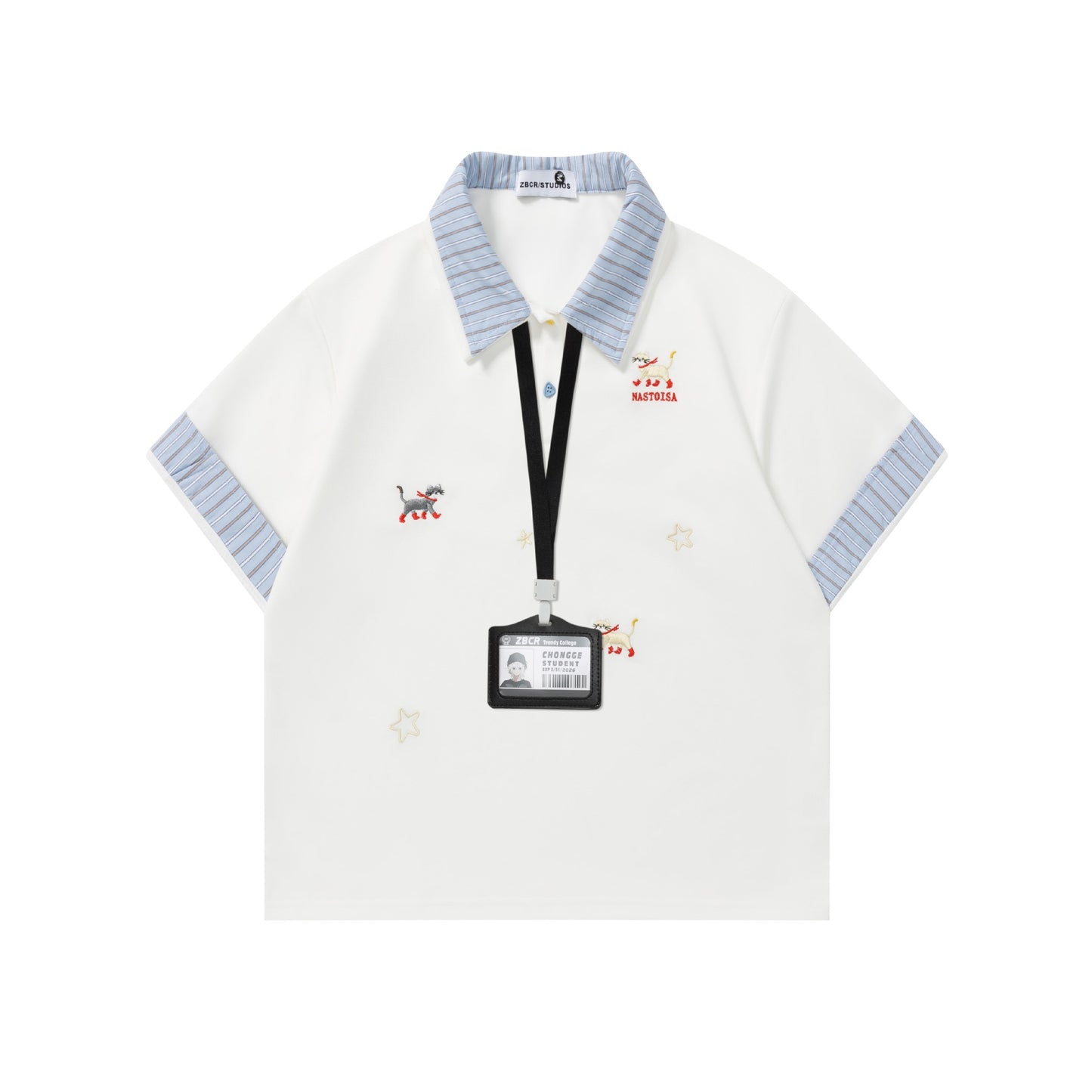 fake two-piece short sleeve