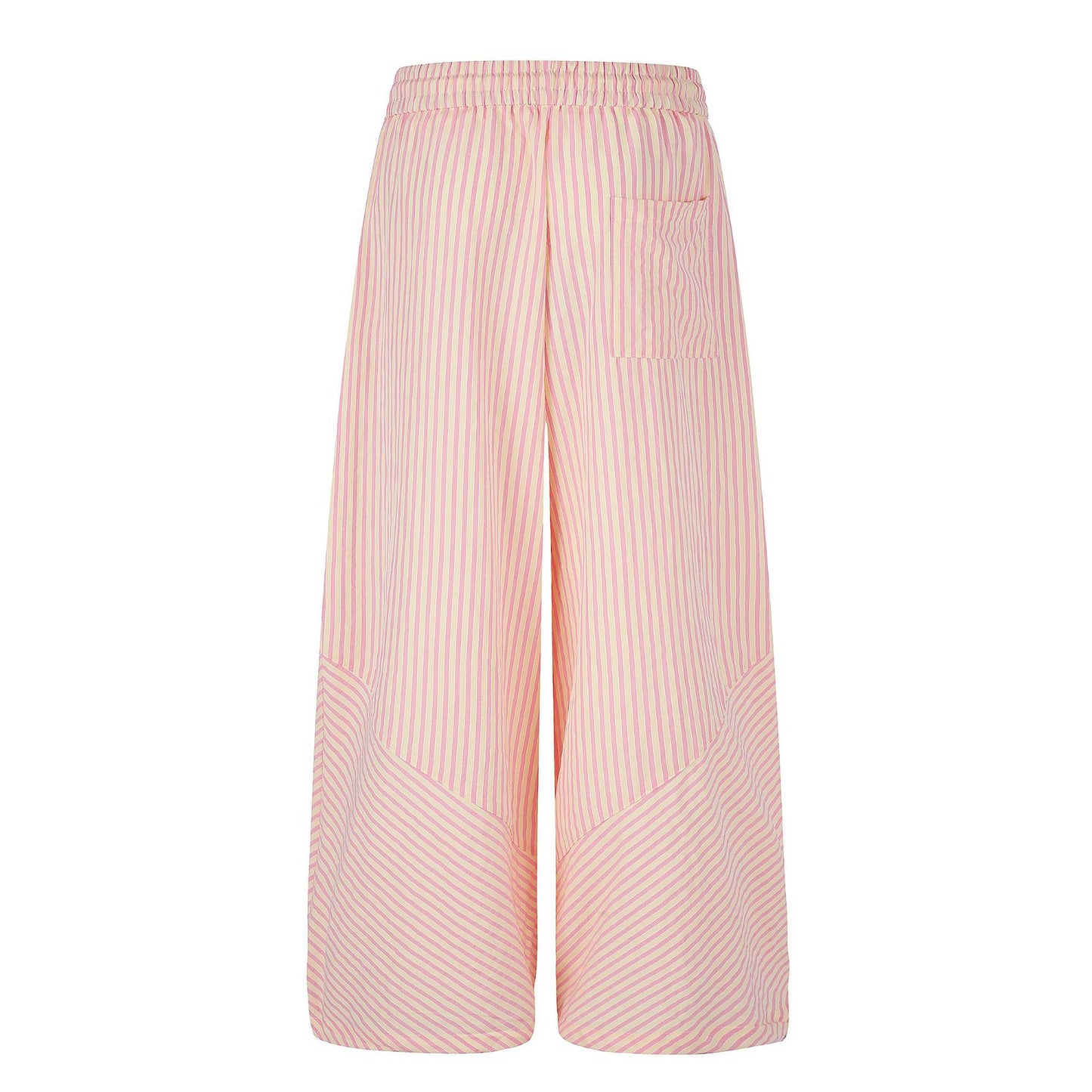 Stripe Wide-Leg Pants Women High Waist Drape Slimming Casual Versatile Straight Leg Floor-Length Pants