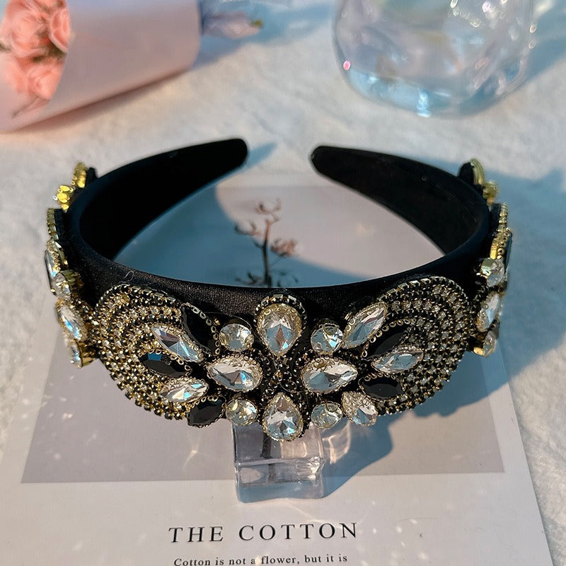 Fashionable handmade heavy craftsmanship Baroque wide edge hair accessories with diamond inlay hair accessories