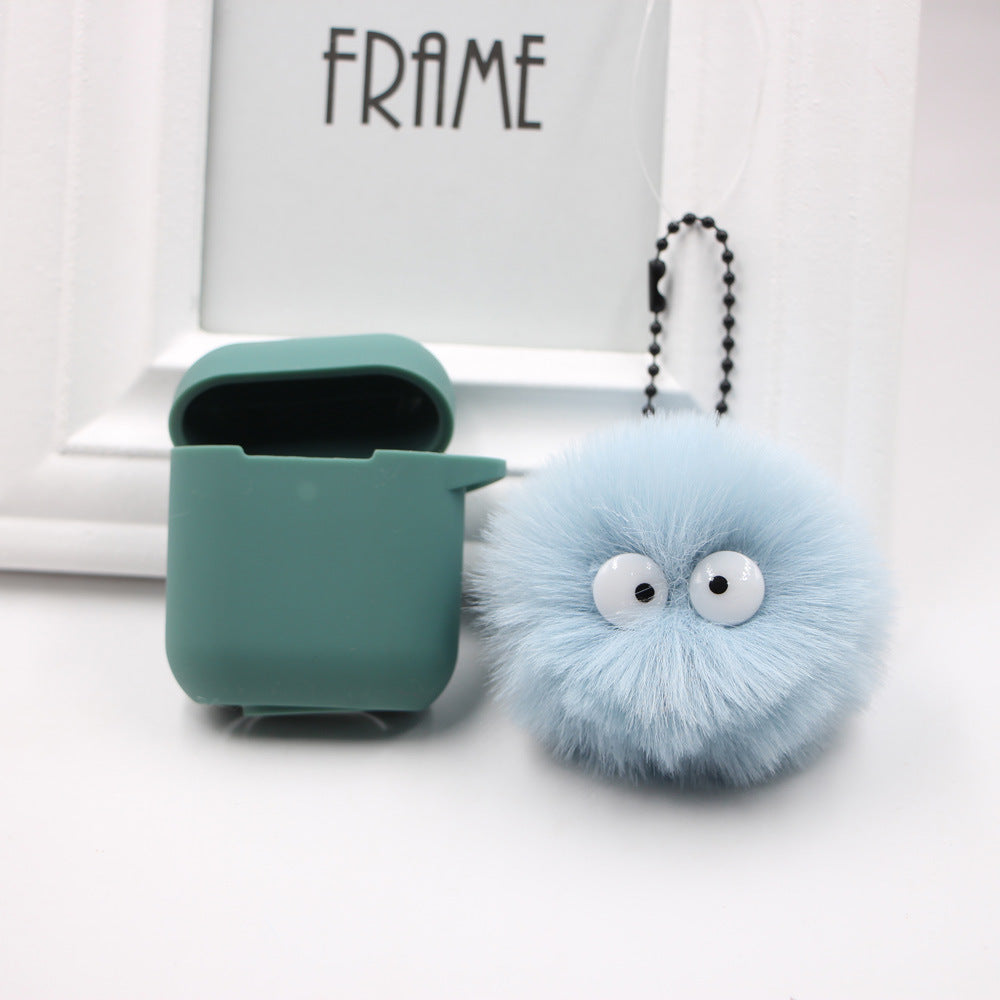 Spirited Away Dust Elf briquettes keychain pendant plush round student bag key pendant gift