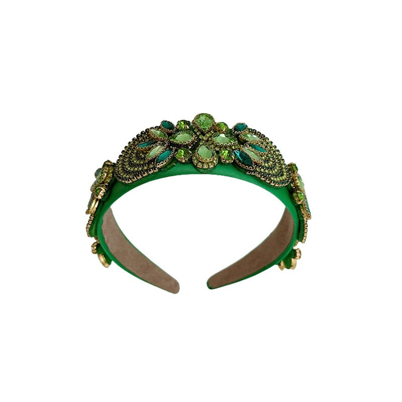Fashionable handmade heavy craftsmanship Baroque wide edge hair accessories with diamond inlay hair accessories