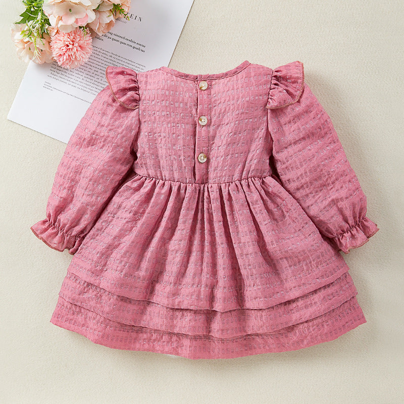 Charming Princess Dress for Girls Long SleeveFlutter Sleeve