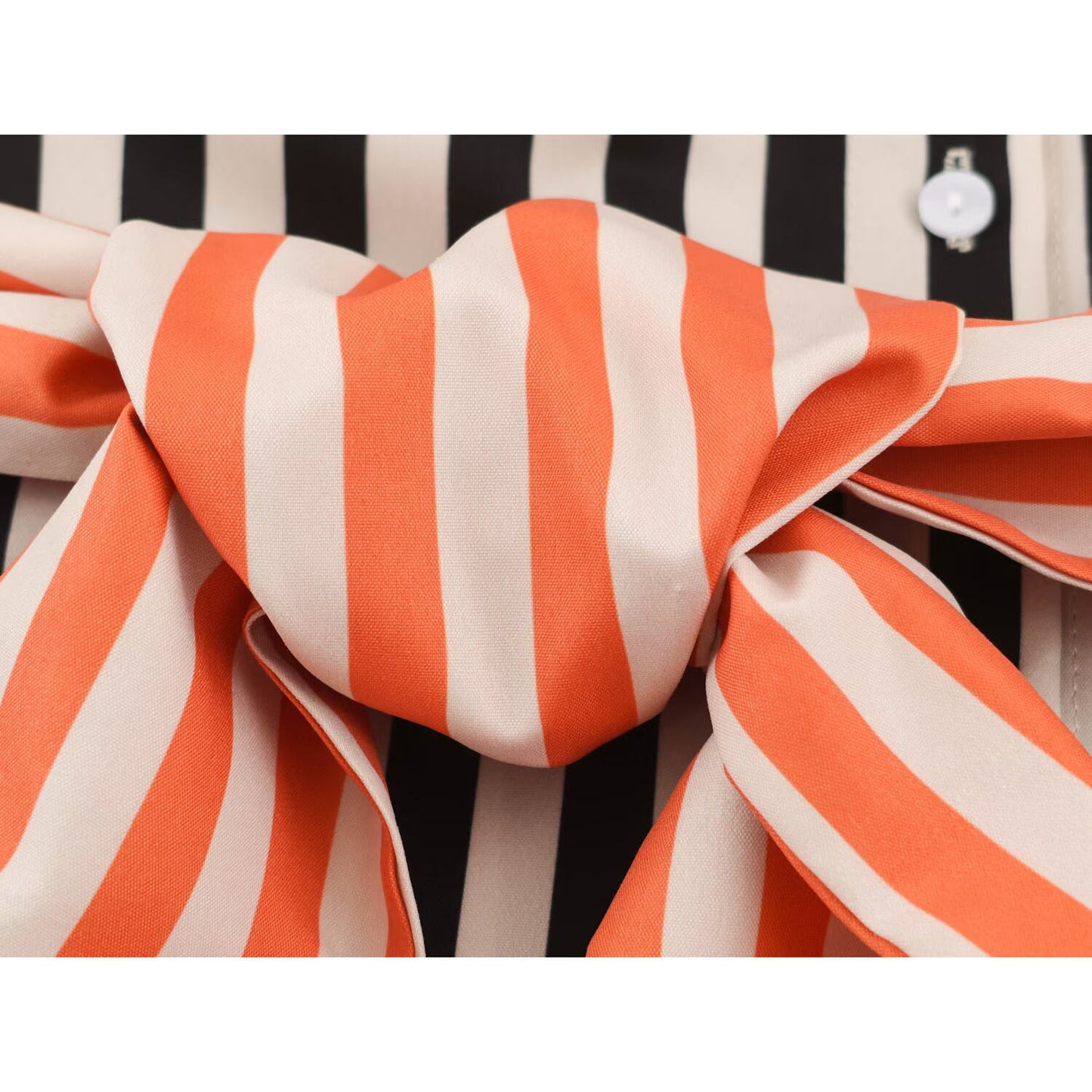 Splicing waistband striped shirt