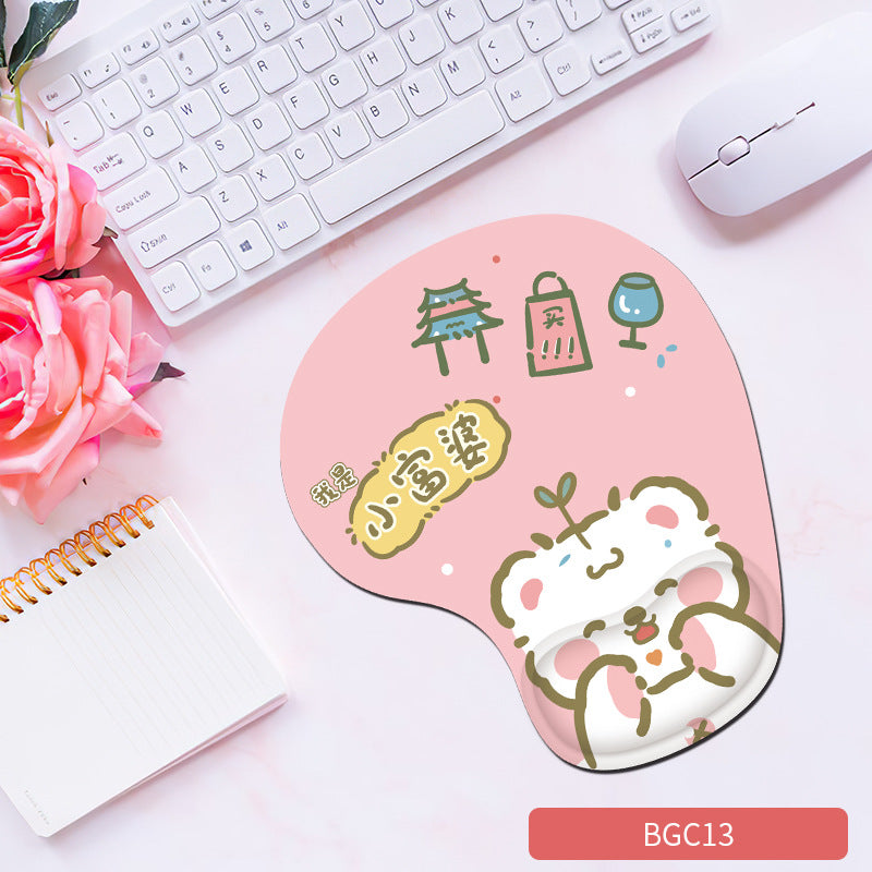 Silicone wrist mouse pad female comfortable computer soft non-slip hand rest pad thick non-slip wrist rest cute game pad