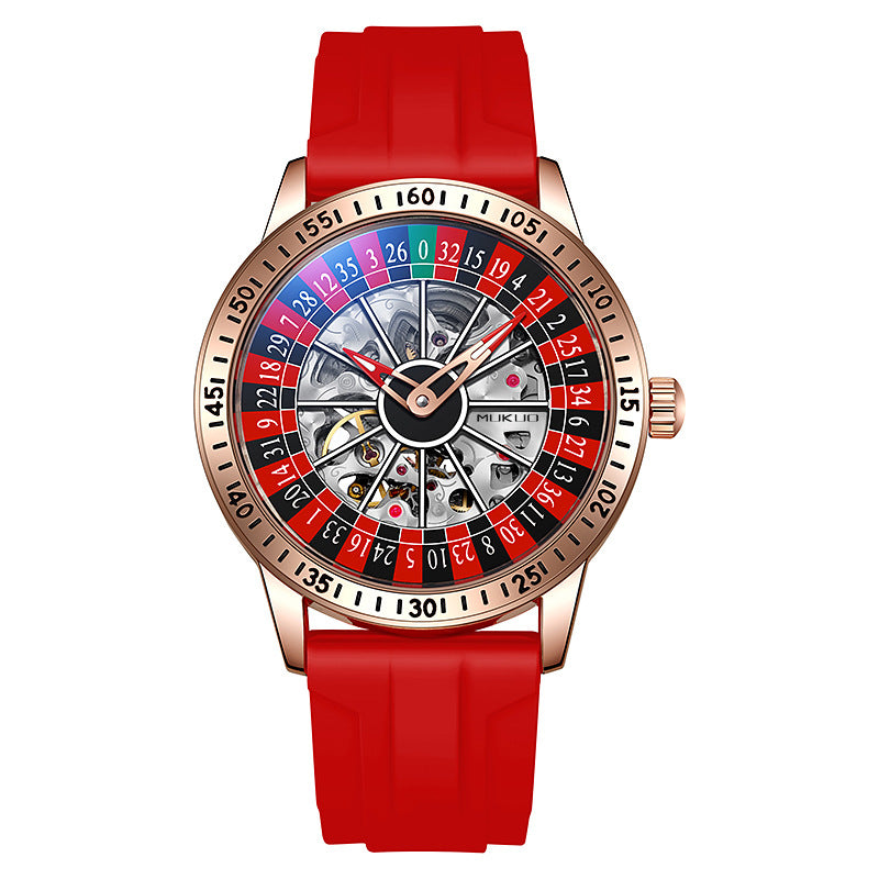 Authentic Export Wooden Wide Gamble Plate Men's Fully Automatic Mechanical Watch Waterproof Luminous Fashion Trendy Wristwatch