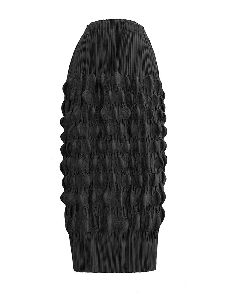 High end temperament pleated skirt for women, fashionable high waist, hip hugging, slimming and pleated skirt