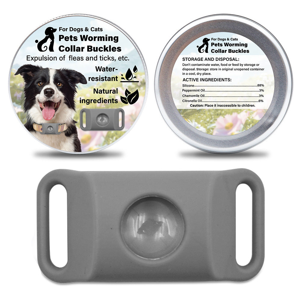 Pet Cat Dog Flea and Tick Prevention Silicone Collar with Insect Repellent Tag, Anti-Flea and Anti-Tick
