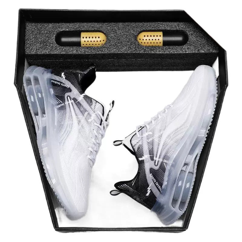 Men's Shoes Breathable Casual Running Height-Increasing Air Cushion Shock-Absorbing Leather Dad Sneakers