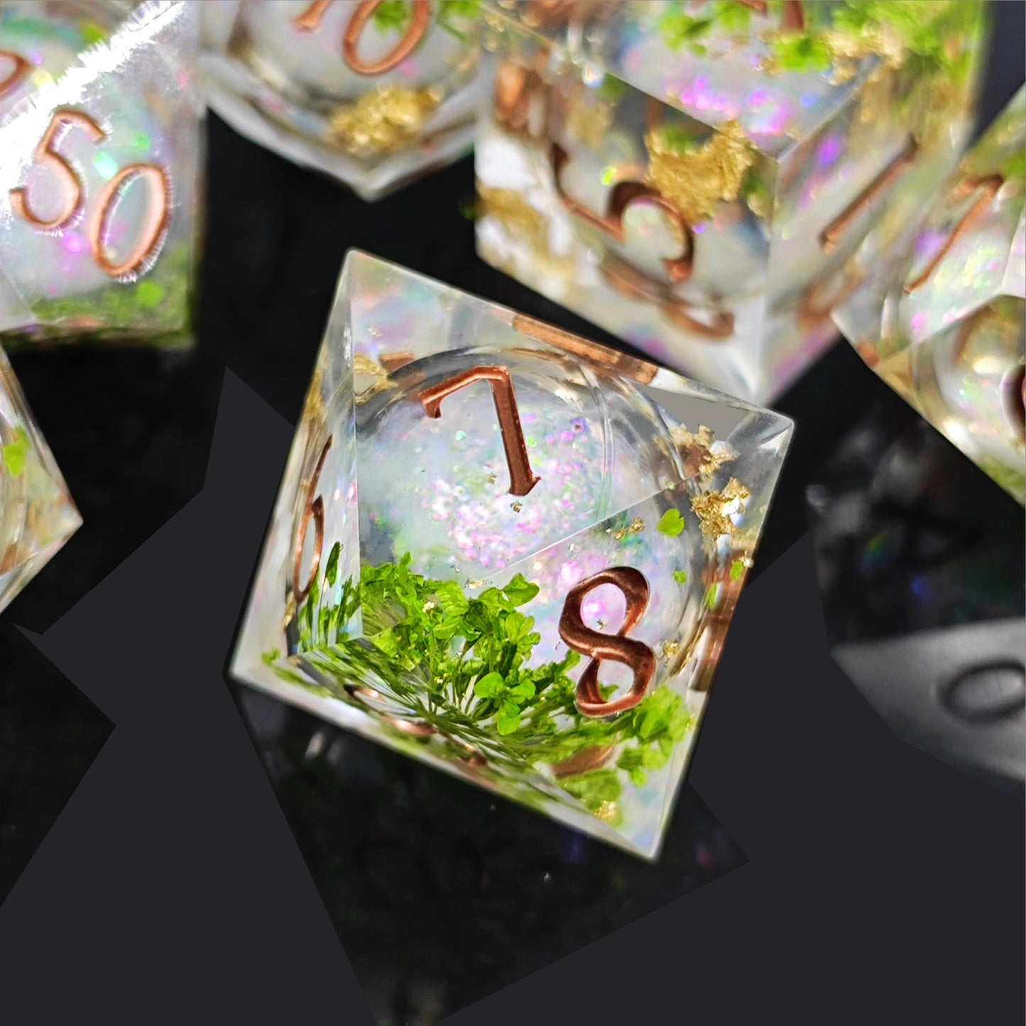 Resin Sand Flow Dice Liquid Role Playing DND Dungeons &amp; Dragons TRPG Multi-Face D