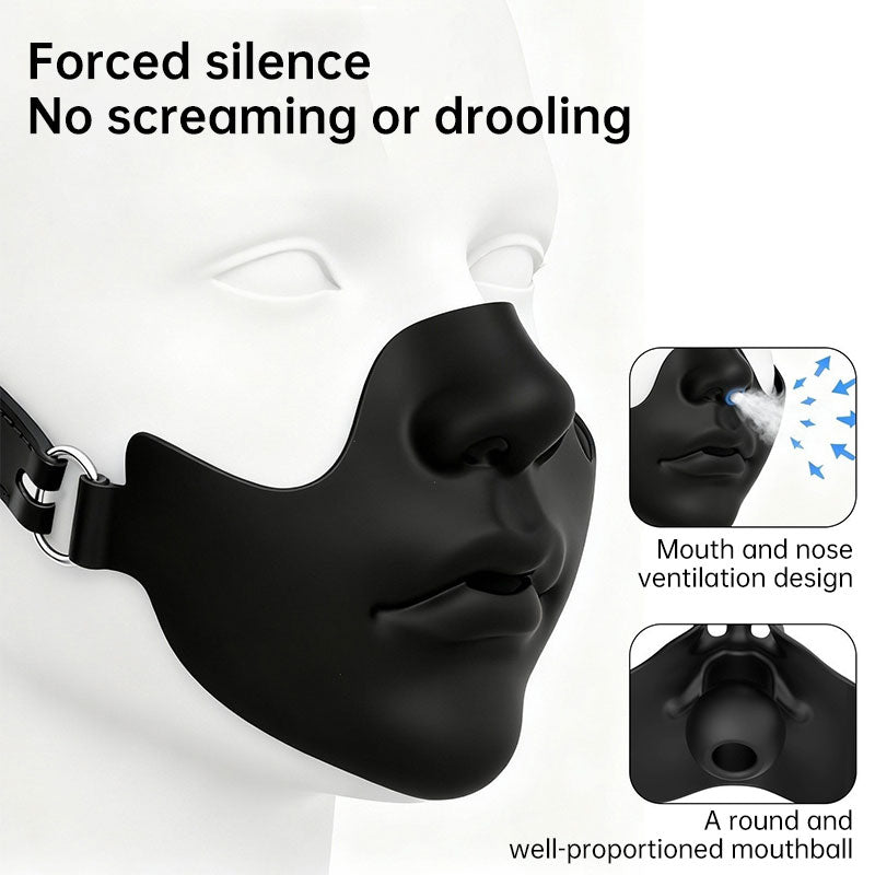 Black Resin Half Mask | Realistic Face Design with Adjustable Straps | Halloween Costume Party Cosplay Decor
