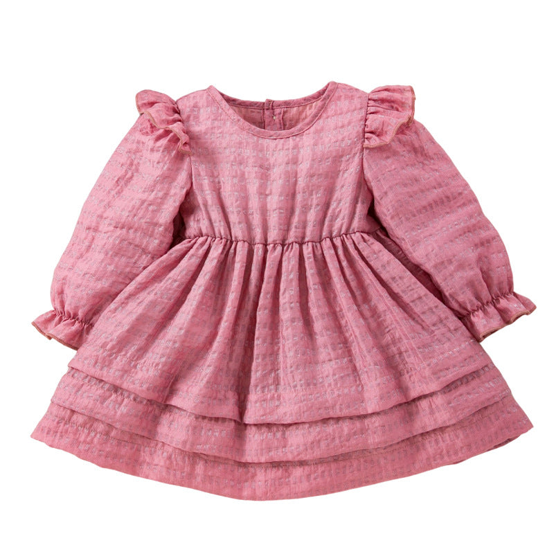 Charming Princess Dress for Girls Long SleeveFlutter Sleeve
