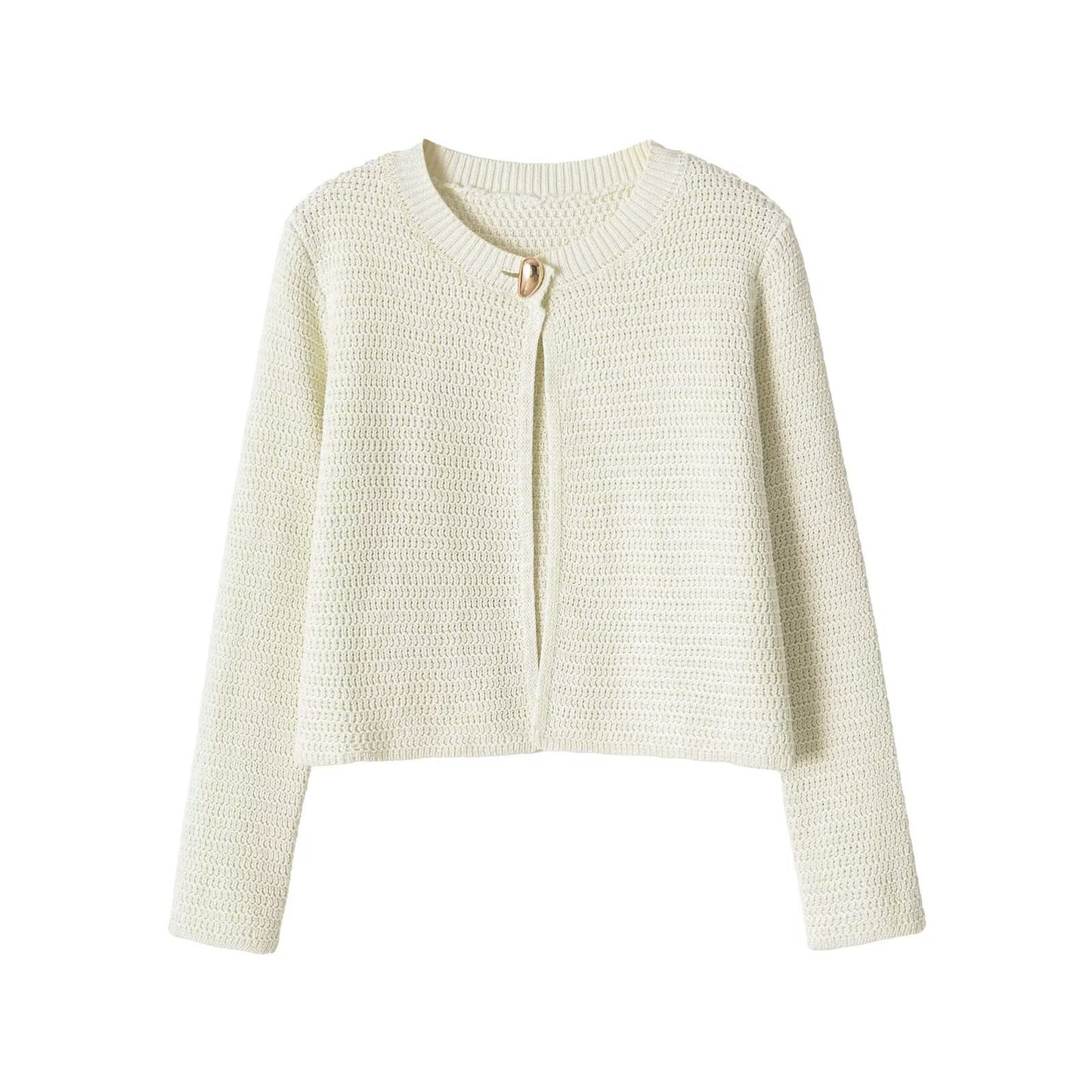 Minimalist metal colored knitted jacket