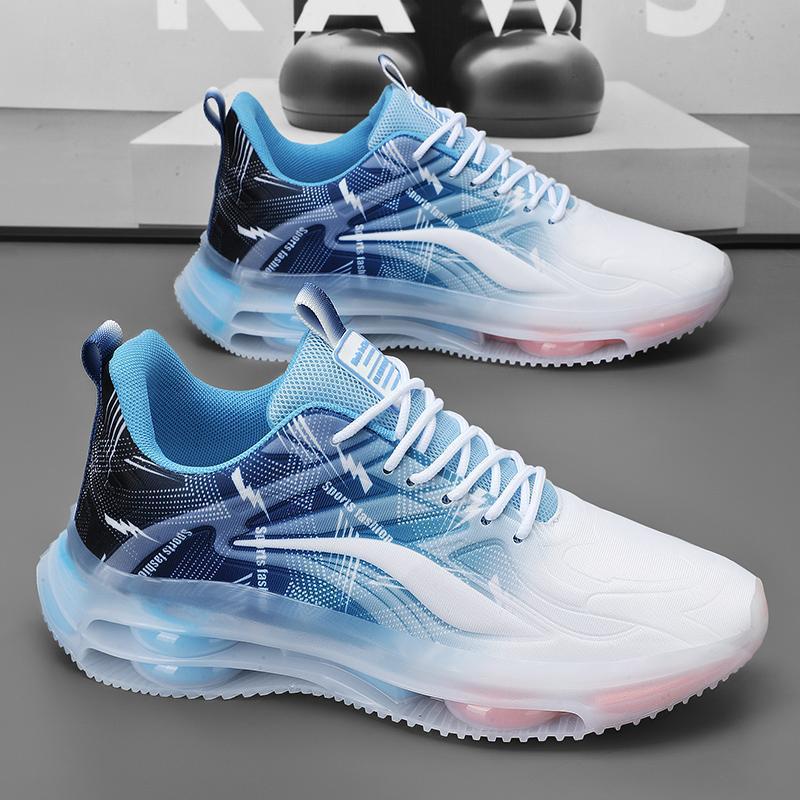 Men's Shoes Breathable Casual Running Height-Increasing Air Cushion Shock-Absorbing Leather Dad Sneakers