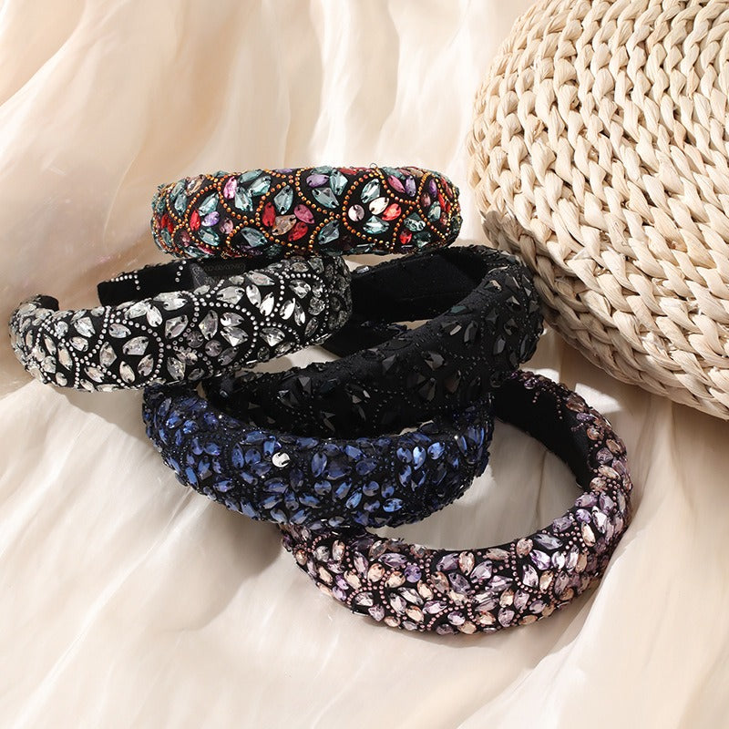 Fashionable Baroque Colorful Full Diamond High Grade Headband Headband