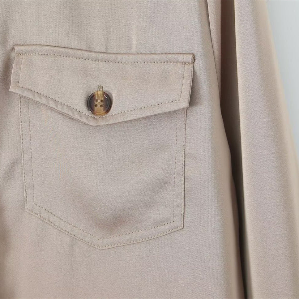 Minimally casual versatile forged face workwear shirt