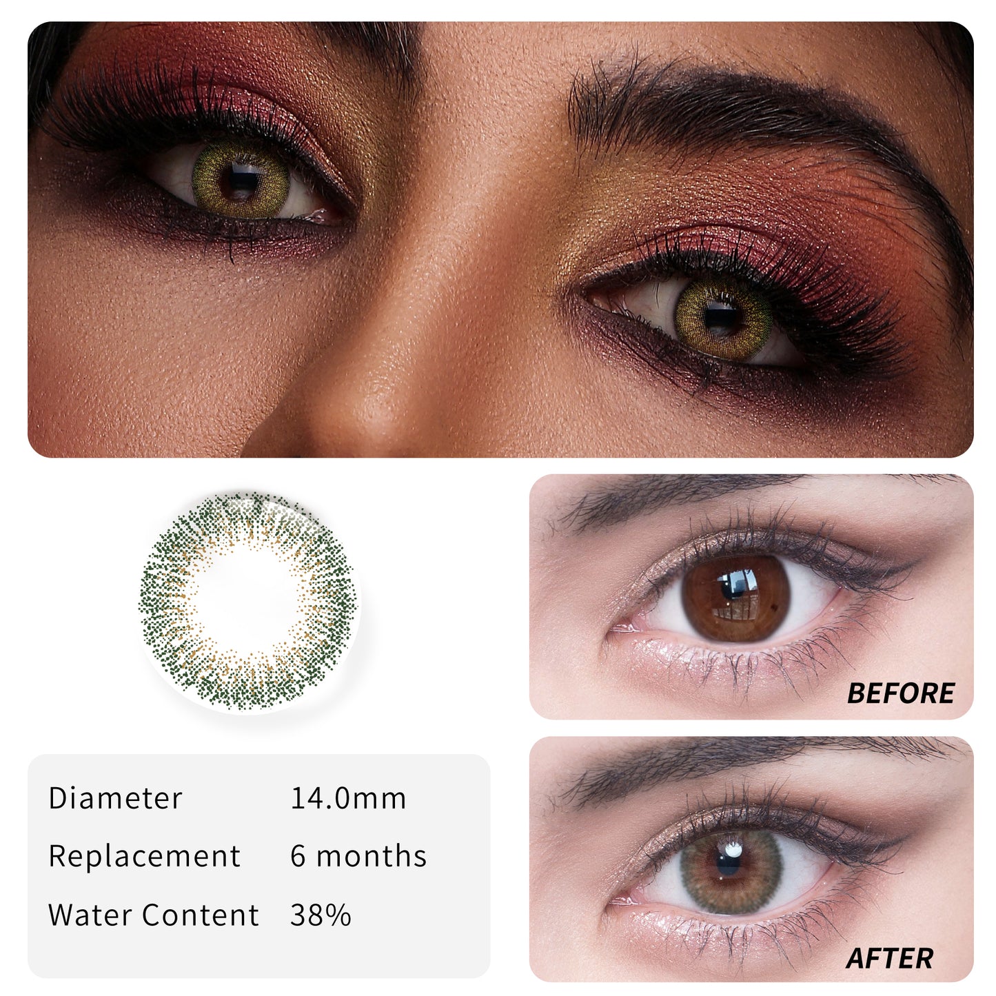 1Pcs FDA Certificate Eyes Beautiful Pupil Colorful Girl Cosplay Contact Lenses