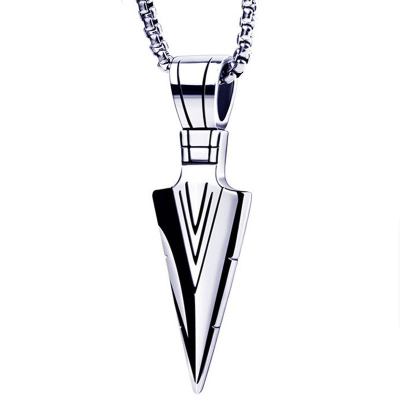 Korean Arrow Necklace Stainless Steel Pendant Short Keel Chain Men's Retro Jewelry