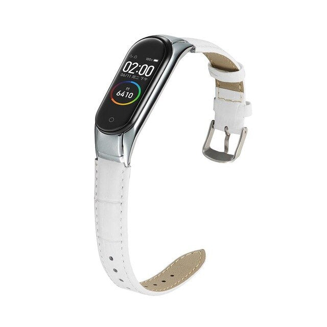Yiwa For Millet Mi-band 3/4 PU Wrist Band Bracelet Strap+Metal Case Millet 3 Wrist Strap Protection