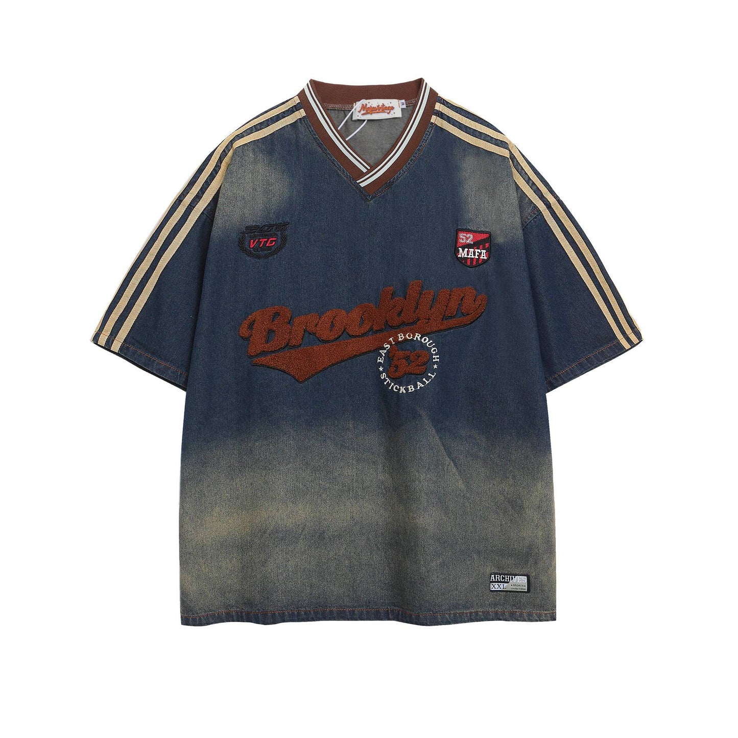 Make vintage gradient jerseys with short sleeves