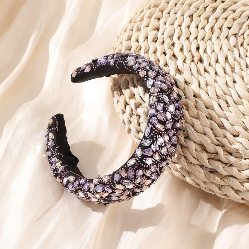 Fashionable Baroque Colorful Full Diamond High Grade Headband Headband