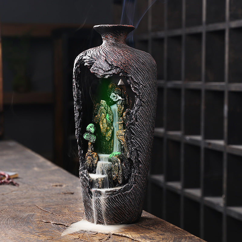Resin Backflow Aromatherapy Furnace Creative Alpine Flowing Water Aromatherapy Furnace Home Decoration Backflow Incense