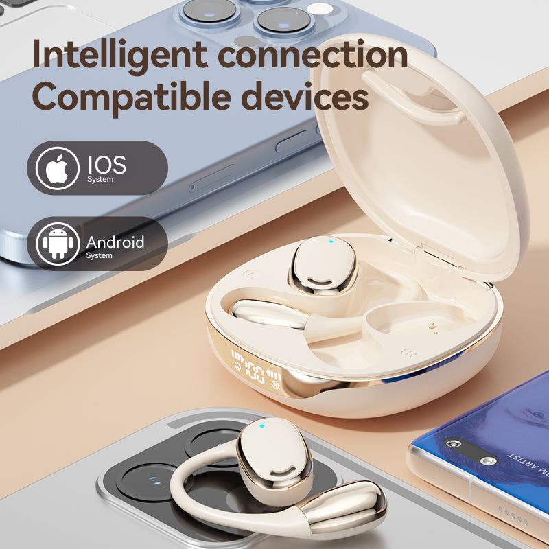 Bone conduction wireless Bluetooth earphones with ultra long battery life, noise reduction, no in ear movement, hanging ear earp