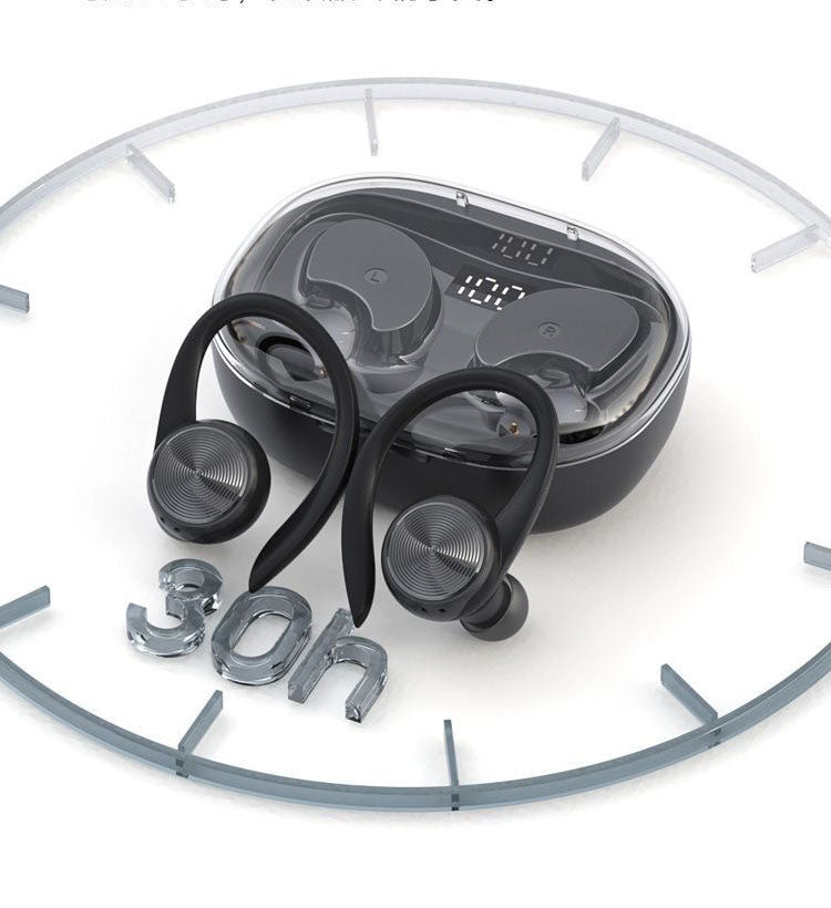 Q36TWS Sports Bluetooth Earphones Hanging Ear 5.4 Sports Sweatproof LED Digital Wireless Earphones