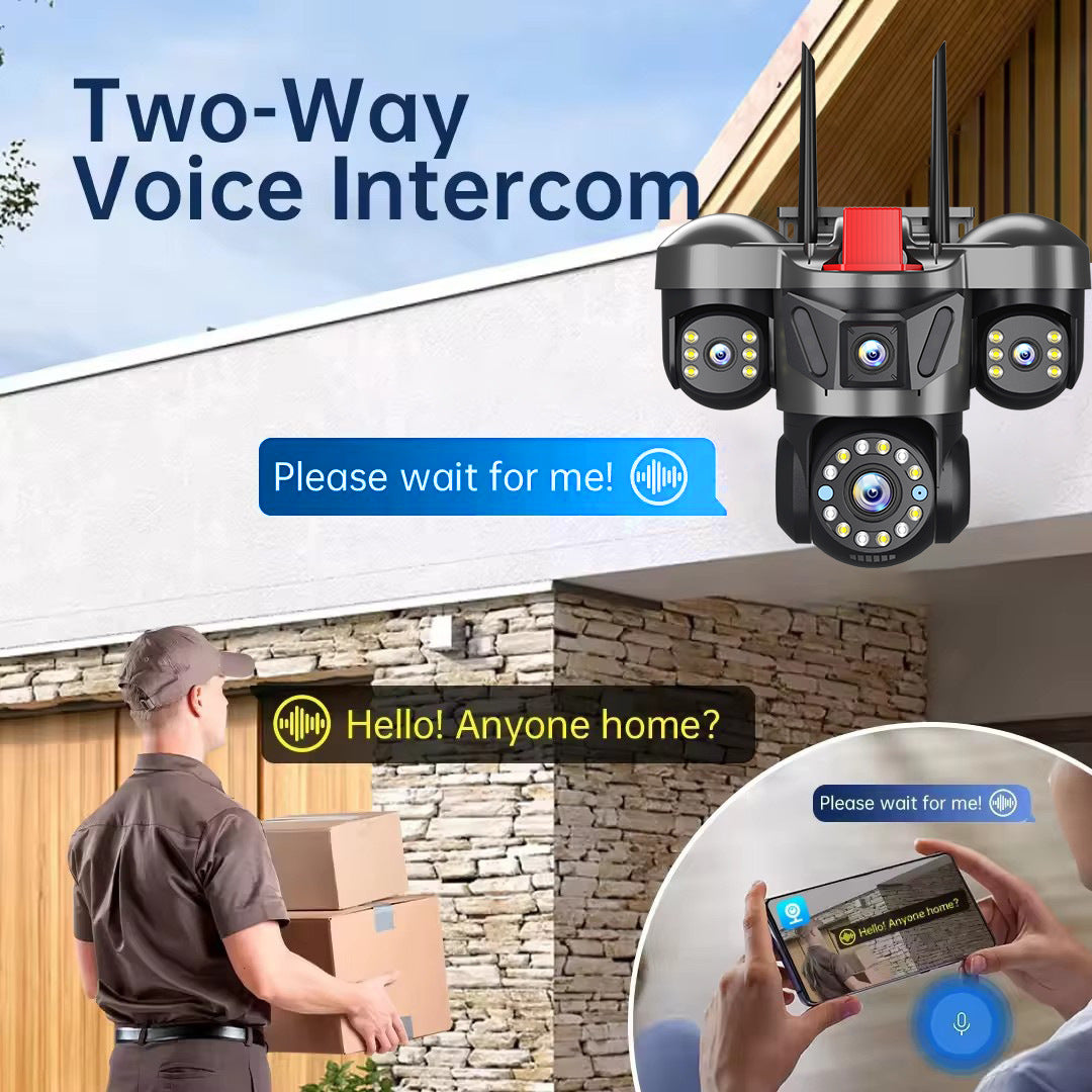 6MP Triple Lens Triple View Security Camera Wireless WiFi Outdoor HD Surveillance Camera for Home Remote Monitoring