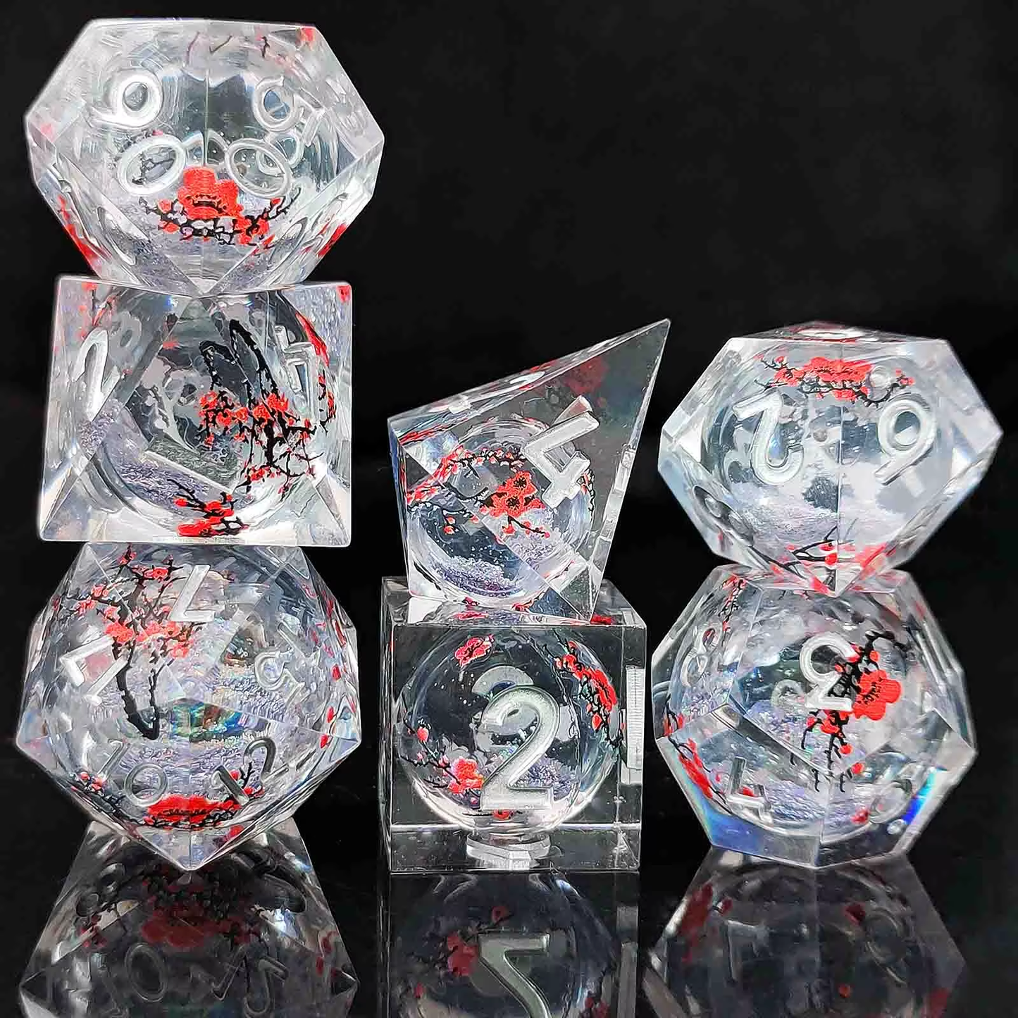 Resin Sand Flow Dice Liquid Core DND DungeonsDragons TRPG Board Game Dice Set Roleplaying Cthulhu