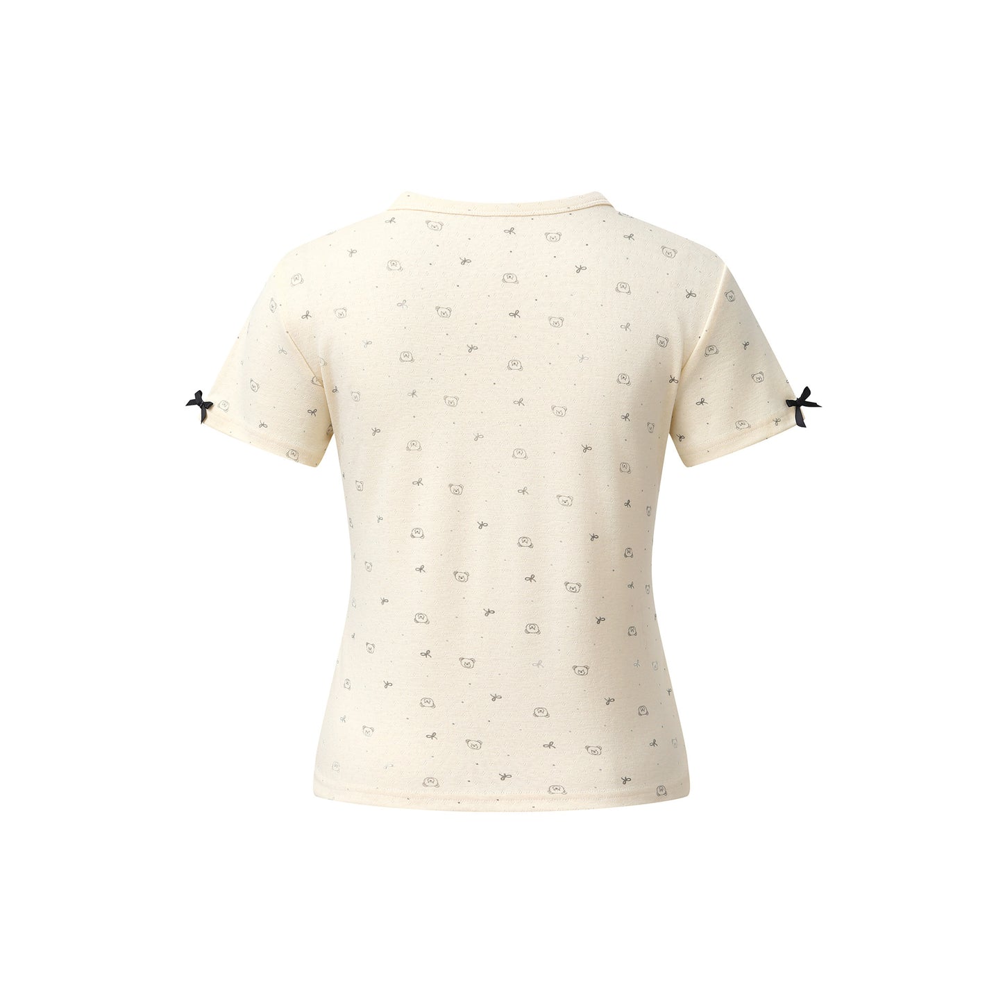 Loose Round Neck Short Sleeve Women's Top with Graffiti Print