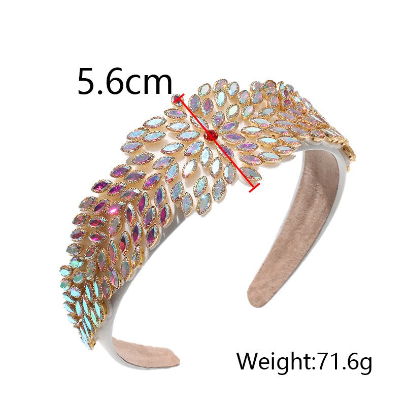 Heavy Industry Hair Hoops Fashionable and Creative Baroque Full Drill Hoops Women's Wide Edge Hair Accessories