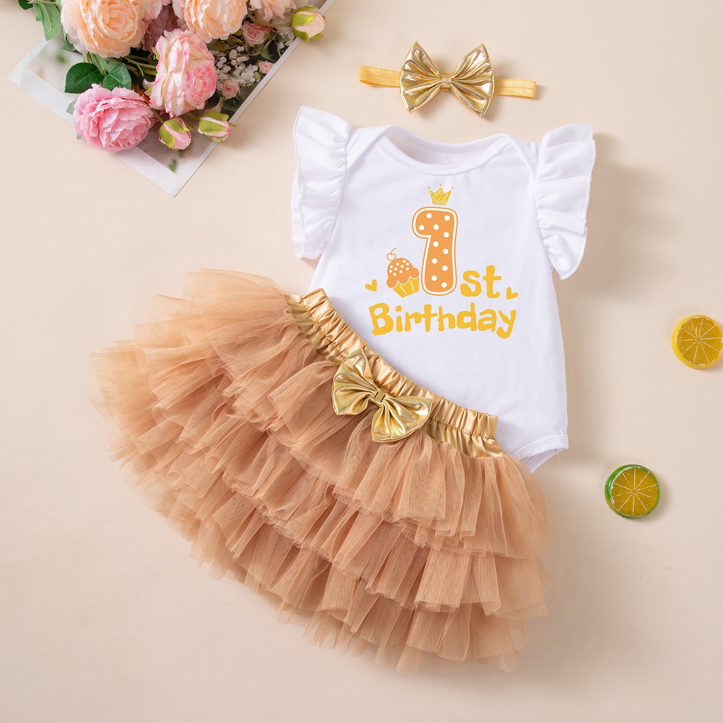 Summer Clothes Baby Girl Birthday Romper Dress Rainbow Skirt Trendy Baby Dopamine Outfit