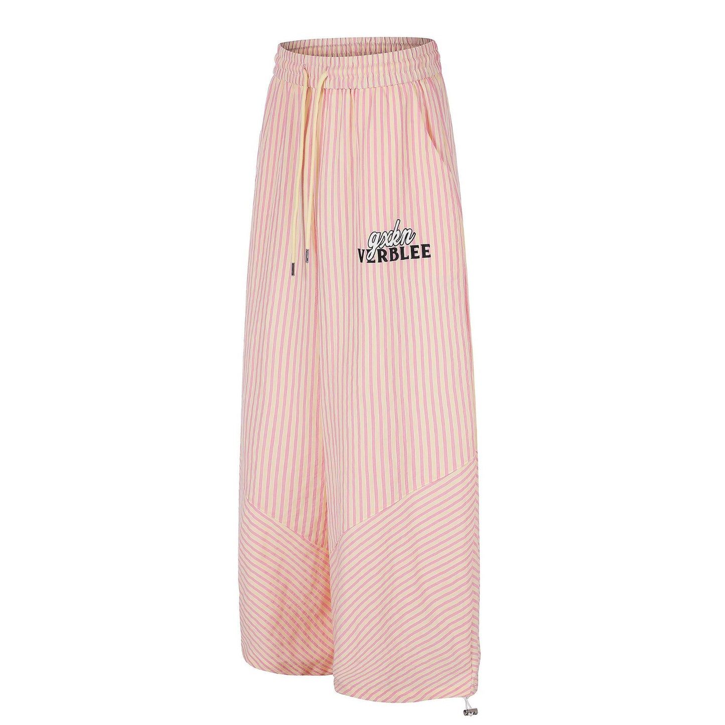 Stripe Wide-Leg Pants Women High Waist Drape Slimming Casual Versatile Straight Leg Floor-Length Pants