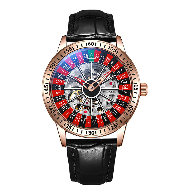 Authentic Export Wooden Wide Gamble Plate Men's Fully Automatic Mechanical Watch Waterproof Luminous Fashion Trendy Wristwatch