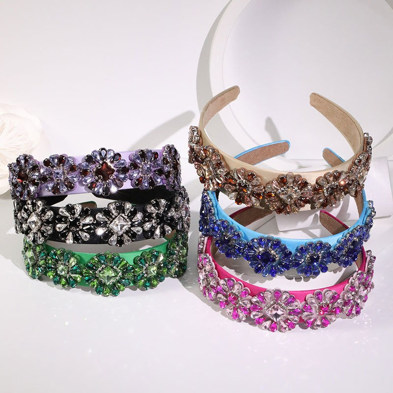 Fashionable Baroque rhinestone flower women's hair hoop hair accessories