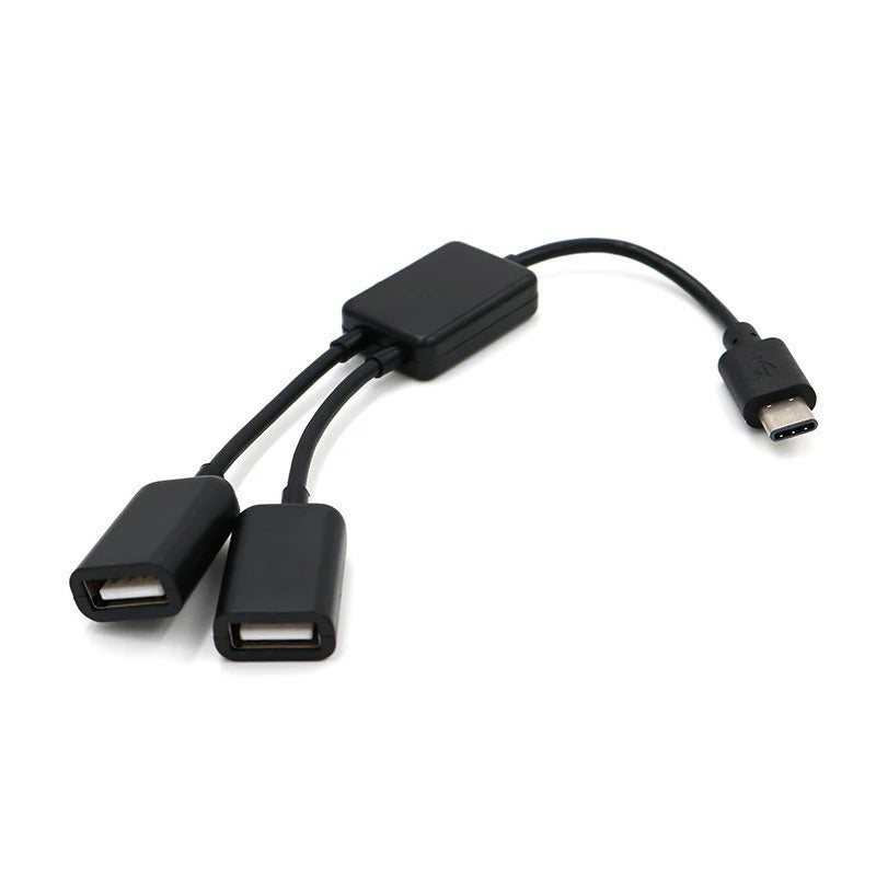 Type-C power supply OTG data cable OTG adapter USB2.1 two port HUB USB2.0 one to two