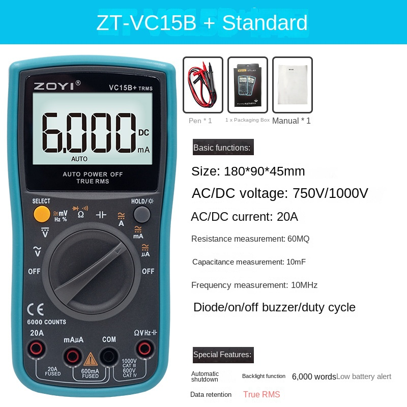 ZOYI ZT219/VC17B+/VC15B+ Digital Multimeter High Precision 4.5-Digit Multimeter Wholesale