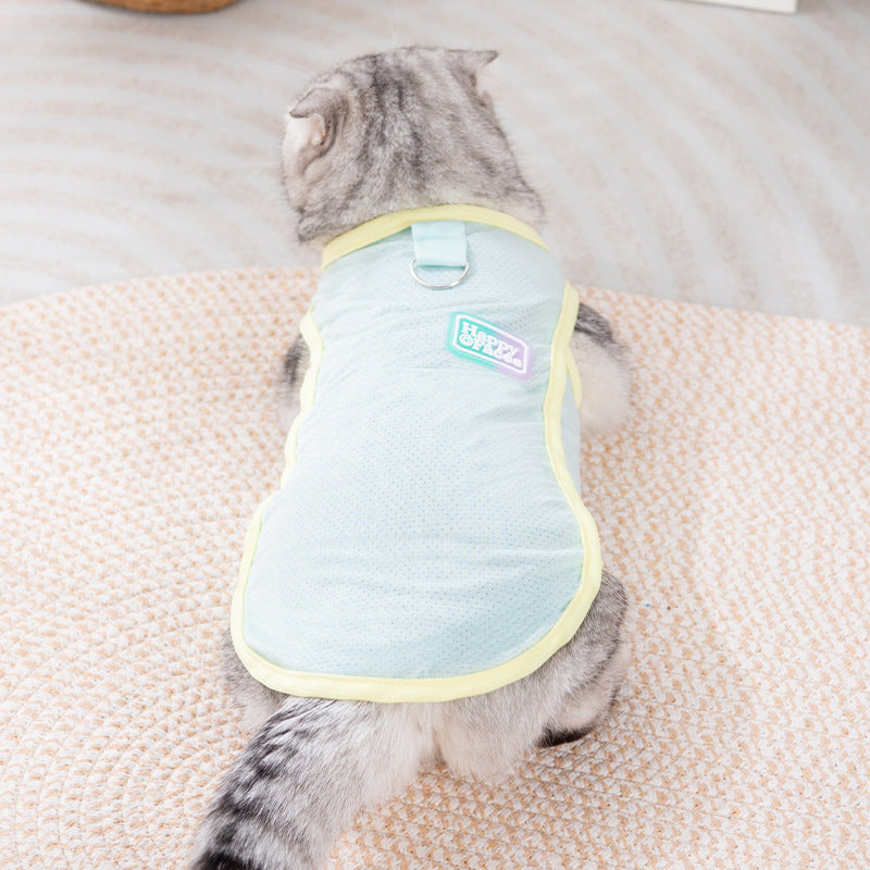 Pet Sun Protection Clothes Cool Small Dog Clothing Summer Lightweight Teddy Pomeranian Pastel Color Pet Clothing Summer